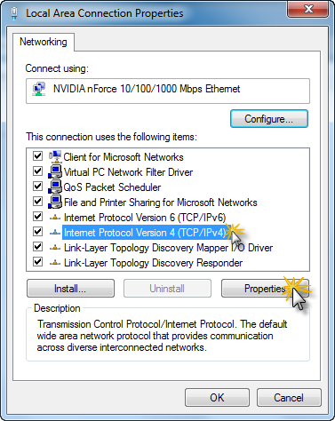 تغییر DNS در ویندوز 